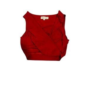 EUC Niyama Sol red/orange wrap crop tank top activewear yoga sz M